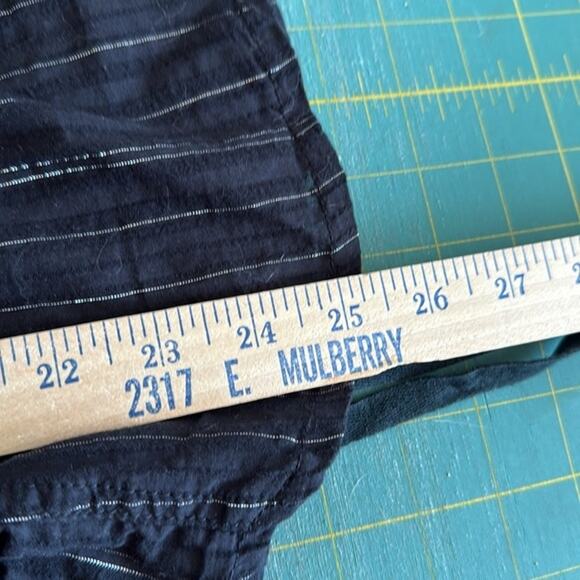 Murmur Black Silver Metallic Button Top Lace Up Floral Embroidery Whimsygoth L - Picture 7 of 7